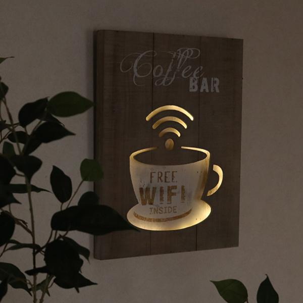 照明 ウェルカムボード LED サインボード 木製 カフェ （ メッセージ