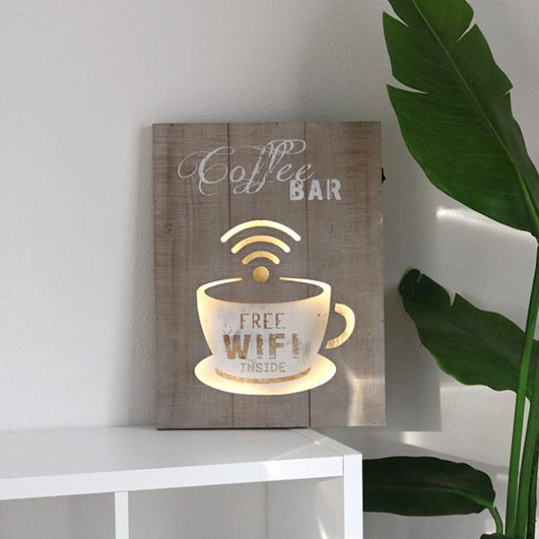 ウエルカムボード LED照明 照明 ウェルカムボード LED サインボード 木製 カフェ