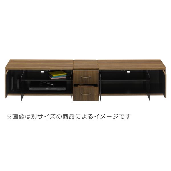 テレビ台 ローボード ウォールナット調 ブラックガラス Nect 約幅168cm