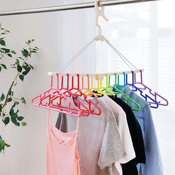 洗濯ハンガー 10連 SUNNY RAINBOW フォルダブルハンガー （ ハンガー