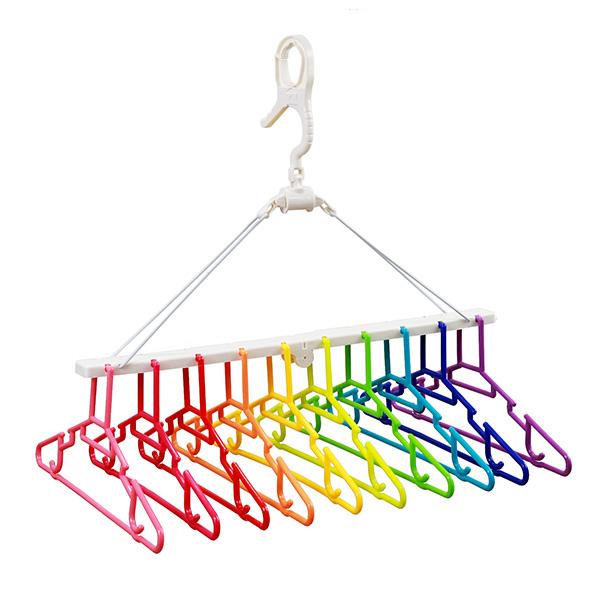 洗濯ハンガー 10連 SUNNY RAINBOW フォルダブルハンガー （ ハンガー