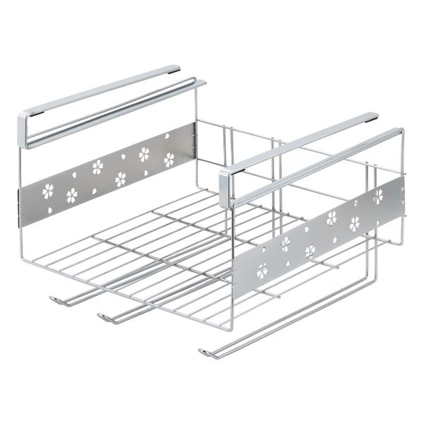 戸棚下収納 吊り戸棚下ラック 桜 （ 日本製 ステンレス 吊戸棚収納 吊り戸棚収納 吊戸棚下収納 ）｜livingut｜02