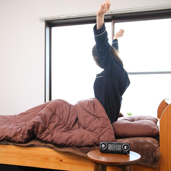 目覚まし時計 電波時計 アラーム音20種類選択機能付 フィットバトラー