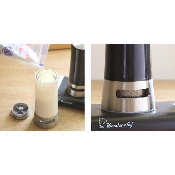 ワンダーシェフ 調味料入れ 塩 胡椒 2本セット マグネティック 塩