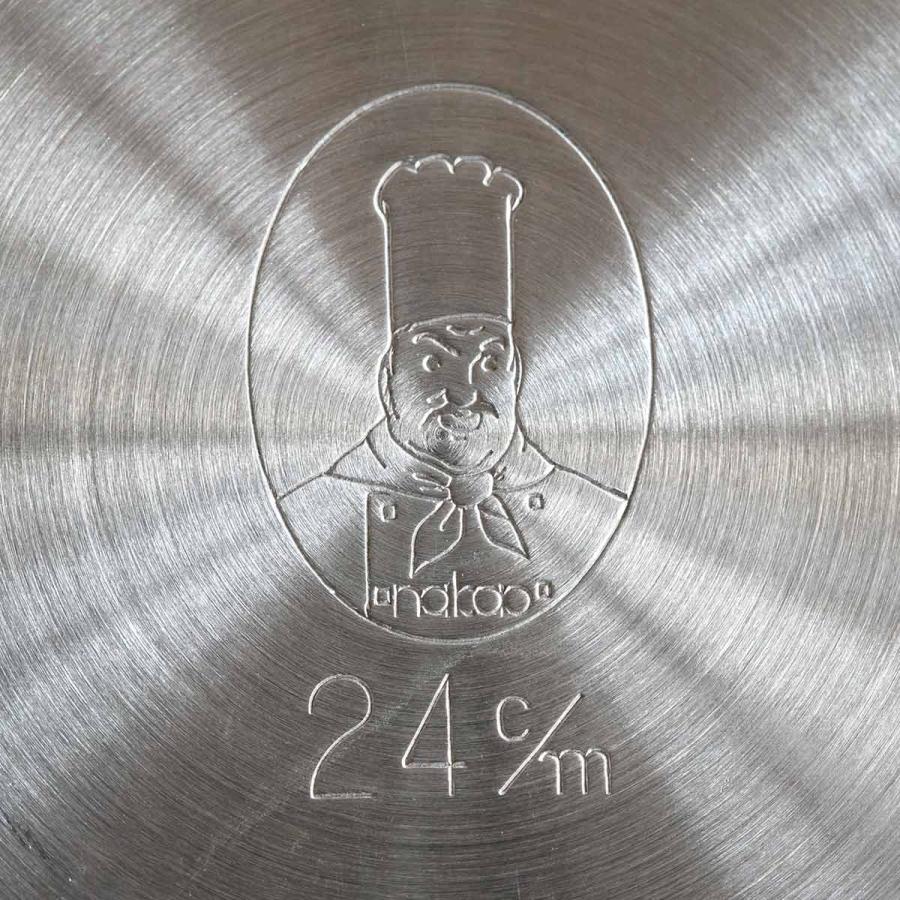 フライパン 24cm 浅型 アルミ製 フッ素樹脂加工 シルクフライパン 日本製 中尾アルミ （ ガス火対応 直火専用 炒め鍋 いため鍋 金属ヘラOK ふっ素加工 軽い ）