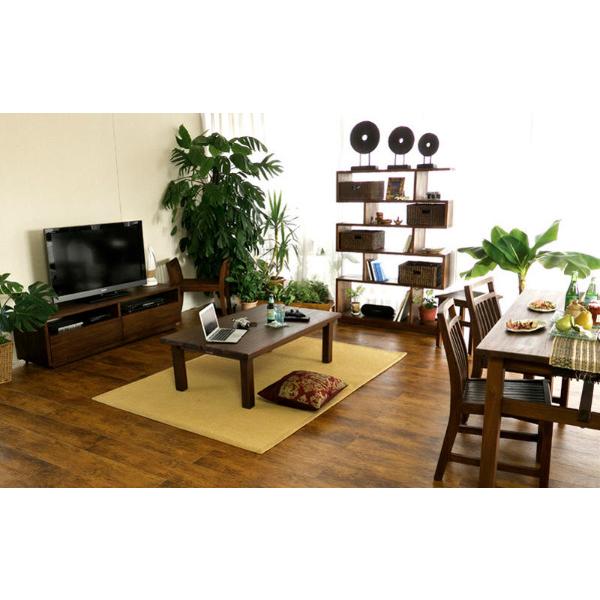 オープンラック ジグザグ 5段 天然木 チーク材 幅105cm （ ラック 収納