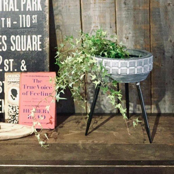 フラワーポット 脚付き 直径29 5 高さ31cm Sサイズ メタル脚付ボウル