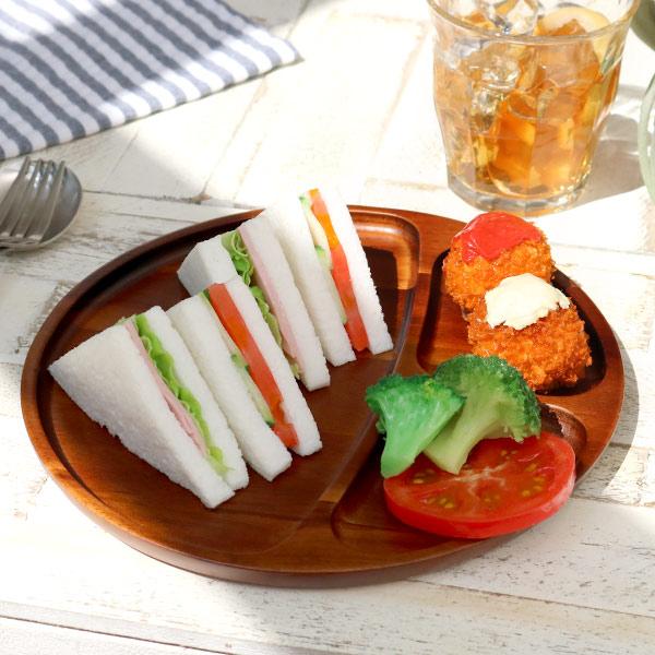 ランチプレート 23cm ラウンド カフェ 皿 食器 木製食器 天然木