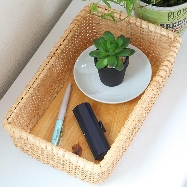 ちどり産業 バスケット 幅26×奥行17×高さ7cm 籐 ラタン ナンタケット風