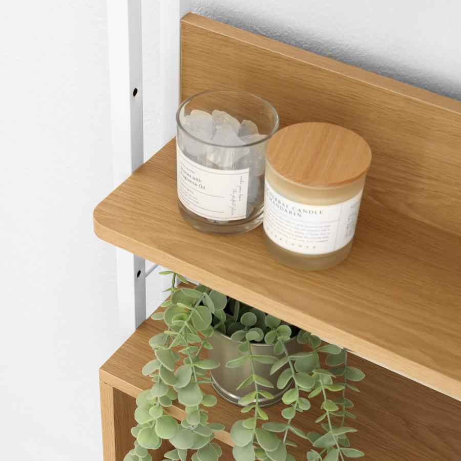 突っ張り オープンラック 収納 棚 ボックス 木目 幅60cm （ 突っ張り棚