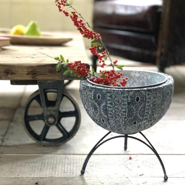 フラワーポット 脚付き 直径30 高さ31cm Lサイズ フラワー ポット バスケット フラワー