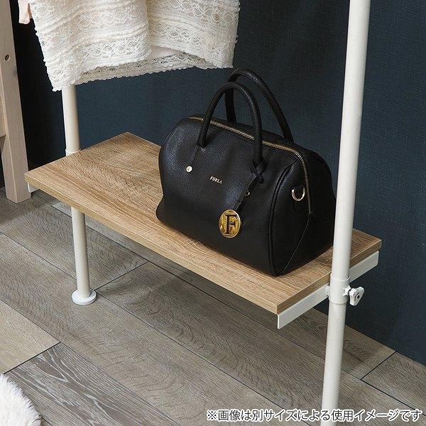 ハンガーラック 突っ張り 幅90cm 棚付き （ スリム 壁面 突っ張りラック ラック 突っ張りハンガーラック 壁面収納 衣類収納 洋服掛け ）