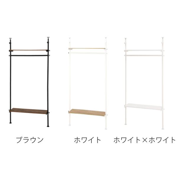 ハンガーラック 突っ張り 幅90cm 棚付き （ スリム 壁面 突っ張りラック ラック 突っ張りハンガーラック 壁面収納 衣類収納 洋服掛け ）