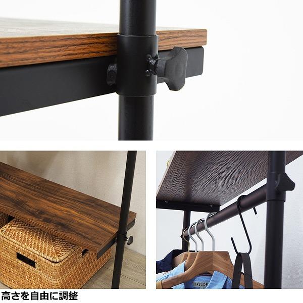 ハンガーラック 突っ張り 幅90cm 棚付き （ スリム 壁面 突っ張りラック ラック 突っ張りハンガーラック 壁面収納 衣類収納 洋服掛け ）