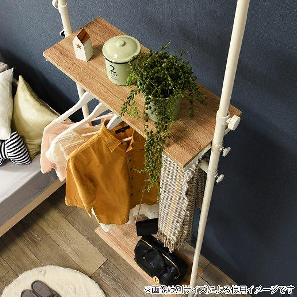 ハンガーラック 突っ張り 幅90cm 棚付き （ スリム 壁面 突っ張りラック ラック 突っ張りハンガーラック 壁面収納 衣類収納 洋服掛け ）
