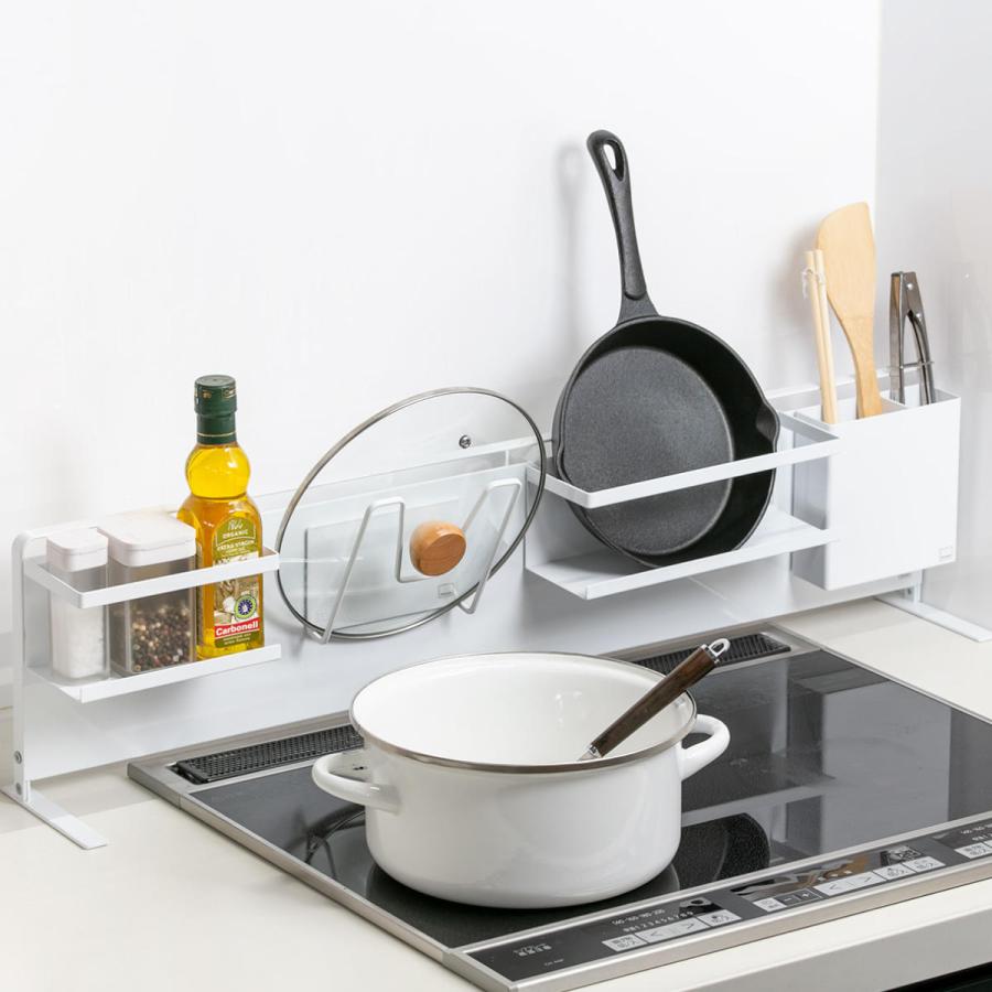 特典付き 山崎実業 tower キッチン自立式スチールパネル タワー 横型 （ 4903208051262 キッチン収納 キッチンラック コンロサイド収納 シンクサイド収納 ） | tower | 13