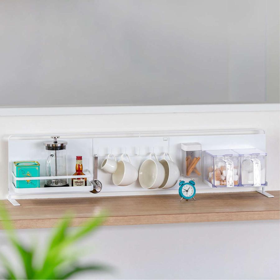 特典付き 山崎実業 tower キッチン自立式スチールパネル タワー 横型 （ 4903208051262 キッチン収納 キッチンラック コンロサイド収納 シンクサイド収納 ） | tower | 14