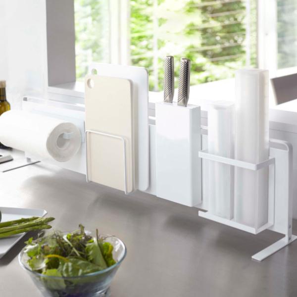 特典付き 山崎実業 tower キッチン自立式スチールパネル タワー 横型 （ 4903208051262 キッチン収納 キッチンラック コンロサイド収納 シンクサイド収納 ） | tower | 17