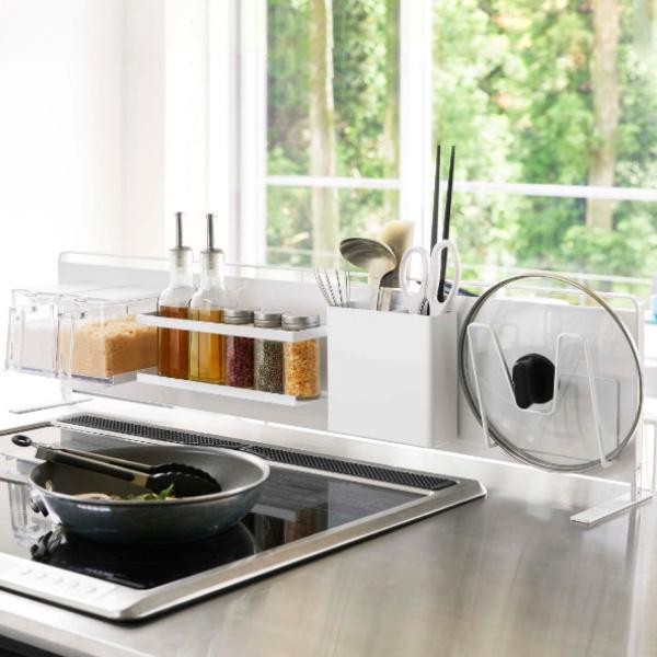 特典付き 山崎実業 tower キッチン自立式スチールパネル タワー 横型 （ 4903208051262 キッチン収納 キッチンラック コンロサイド収納 シンクサイド収納 ） | tower | 18