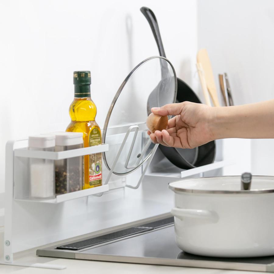 特典付き 山崎実業 tower キッチン自立式スチールパネル タワー 横型 （ 4903208051262 キッチン収納 キッチンラック コンロサイド収納 シンクサイド収納 ） | tower | 08