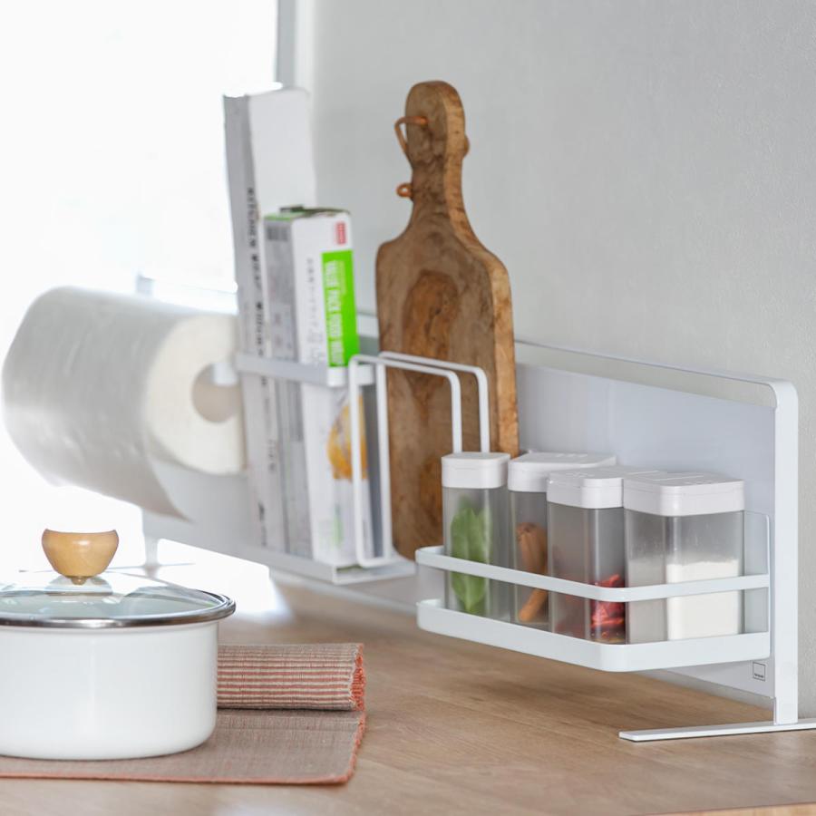 特典付き 山崎実業 tower キッチン自立式スチールパネル タワー 横型 （ 4903208051262 キッチン収納 キッチンラック コンロサイド収納 シンクサイド収納 ） | tower | 10