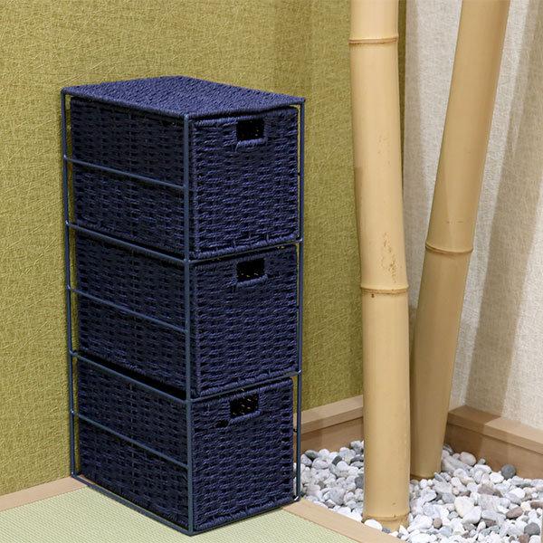 ちどり産業 収納ボックス ペーパーバスケット かご 3段 ( 収納 ちどり産業 収納ボックス ペーパーバスケット かご 3段 ( 収納