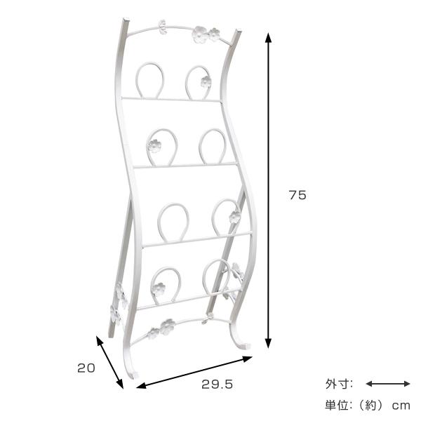 スリッパラック 4段 ロートアイアン 姫系 ブルーム 約幅30cm （ 玄関