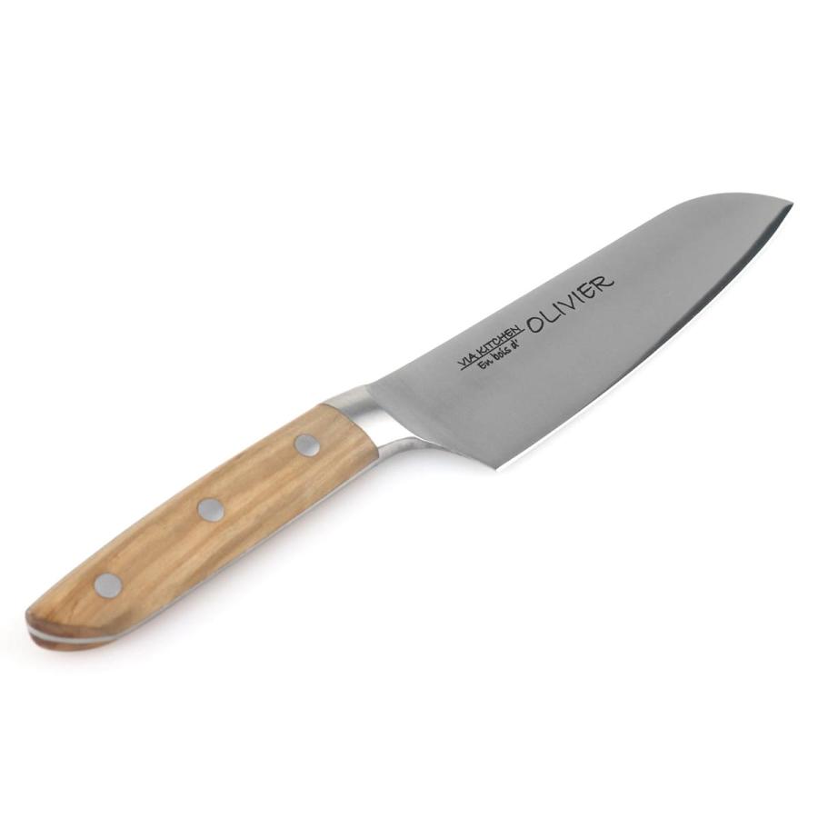 包丁 三徳包丁 刃渡り17cm 木柄 日本製 バイアキッチン OLIVIER 包丁 三徳包丁 刃渡り17cm 木柄 日本製 バイアキッチン OLIVIER