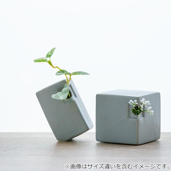 花瓶 陶器 フラワーベース スクエア Block 5.7cm ( 花びん 花器 花瓶 陶器 フラワーベース スクエア Block 5.7cm ( 花びん 花器