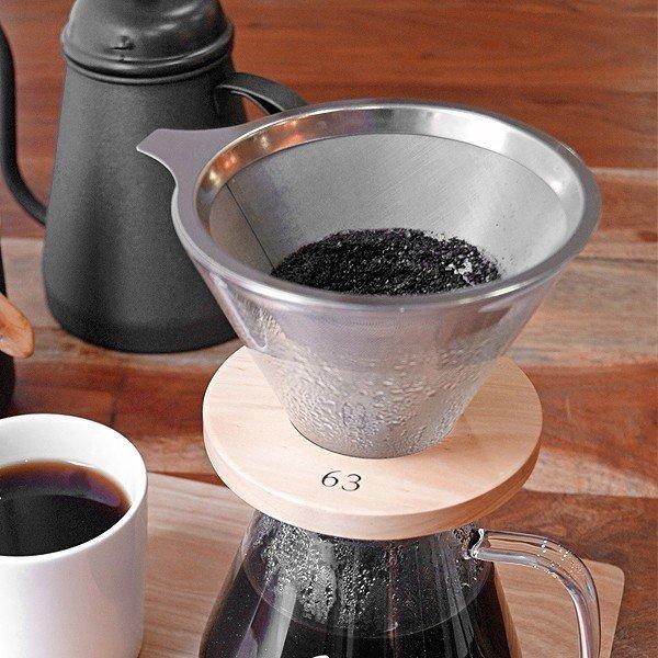ドリッパー ステンレスフィルター付き ロクサン 63 ガラス ステンレス