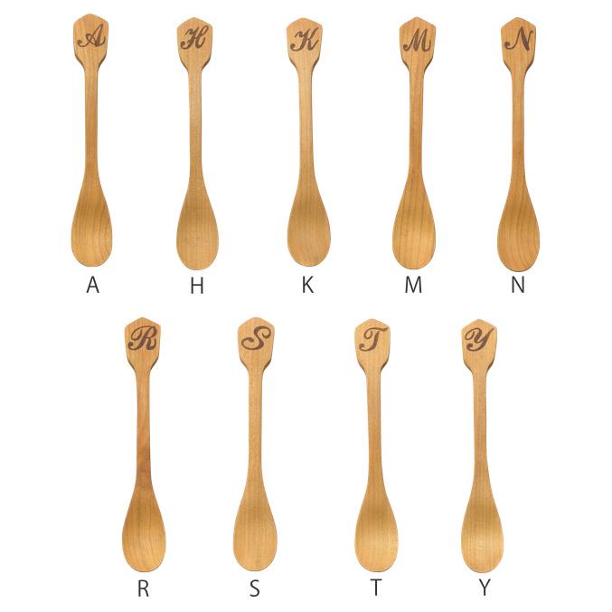 スプーン 14cm アルファベットスプーン 天然木 木製 カトラリー