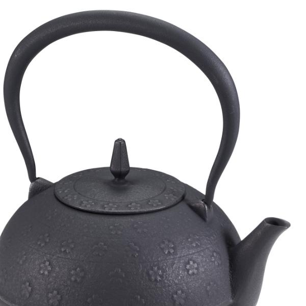 池永鉄工 鉄瓶 1.2L IH対応 梔子さくら文様 南部鉄器 日本製 （ ガス火