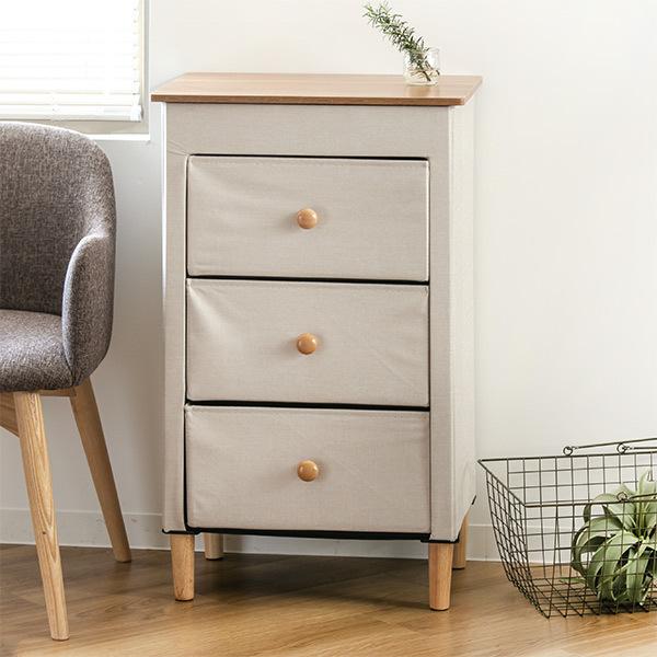 アンファンス 収納ケース ファブリックチェスト 幅48×奥行32×高さ82cm