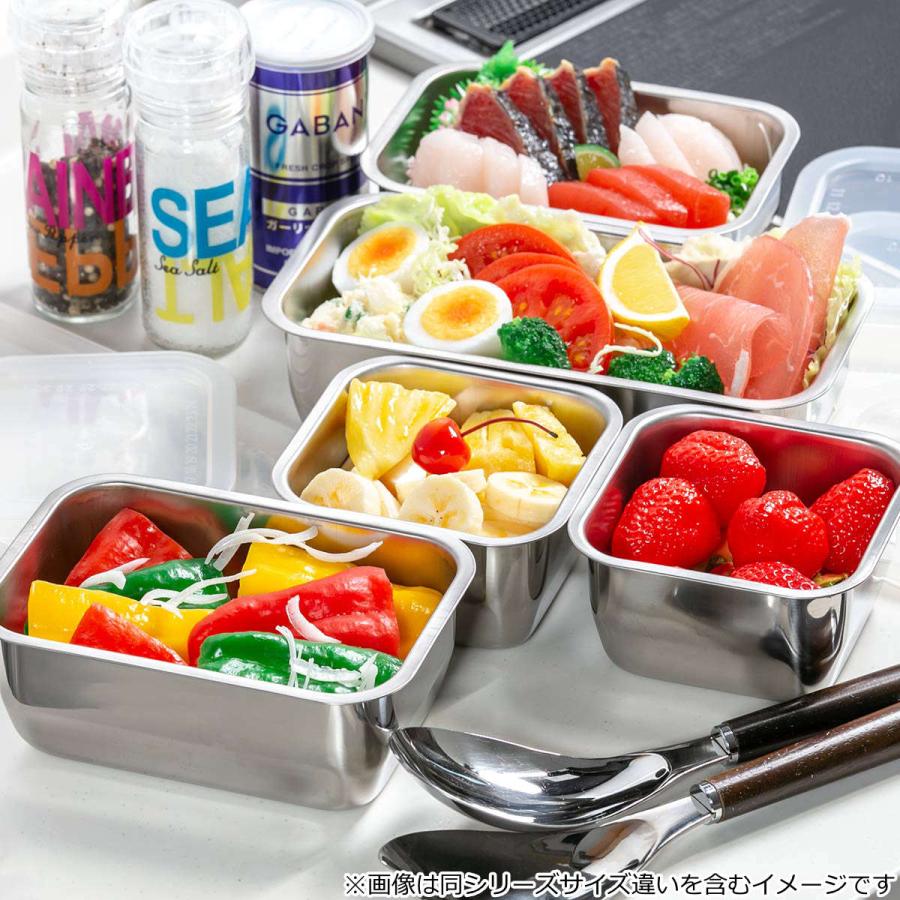 ヨシカワ 保存容器 810ml ステンレス 角型 小 蓋付き 2個組み 燕三条