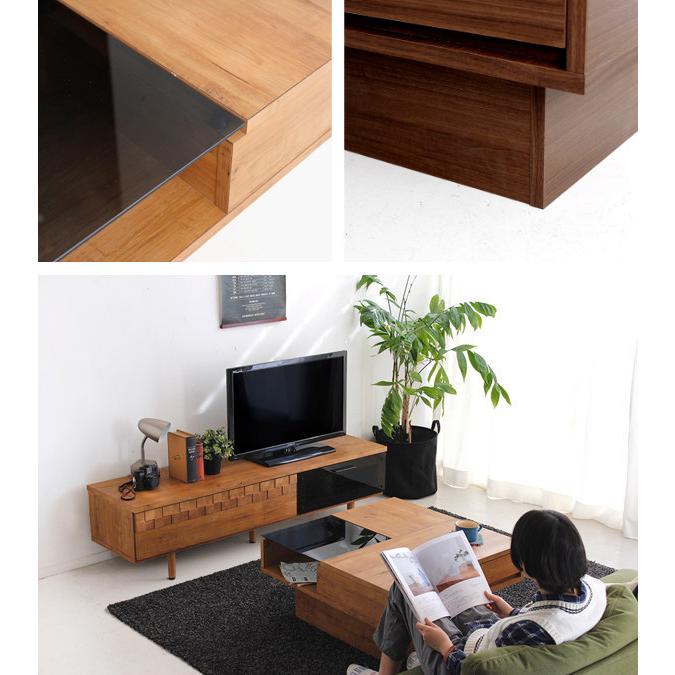 東馬（Tohma） ローテーブル エスニック調 リビングテーブル 引出し付