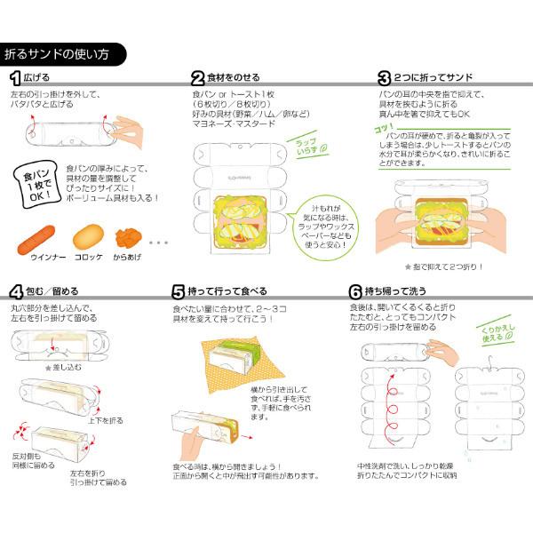サンドイッチケース 弁当箱 折りたたみ 折るサンド 3個入 （ サンドウィッチケース サンドイッチメーカー サンドイッチ サンドウィッチ ケース 日本製 ） | ミディアム | 22