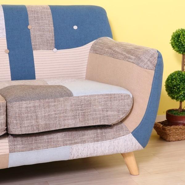 不二貿易（Fuji Boeki） ソファ 幅134cm パッチワーク 二人掛け