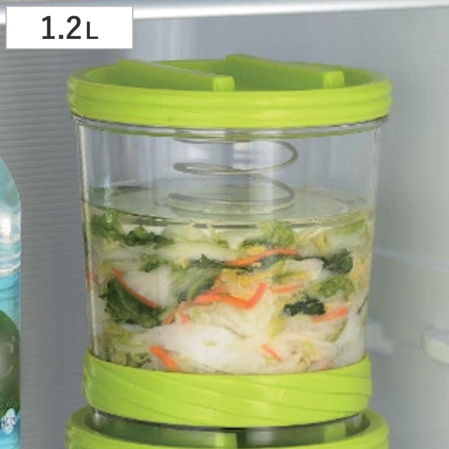 漬物容器 1.2L VC樽型漬物器 L 重石不要 スタッキング （ 漬け物