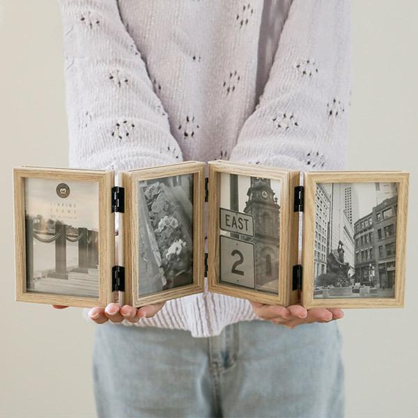 magnet フォトフレーム 4連 L判 おしゃれ 写真立て リンギング 卓上