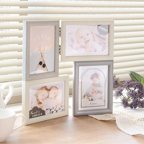 キシマ（KISHIMA） フォトフレーム 多面 4枚 L判 壁掛け 卓上 写真立て