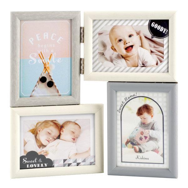 キシマ（KISHIMA） フォトフレーム 多面 4枚 L判 壁掛け 卓上 写真立て