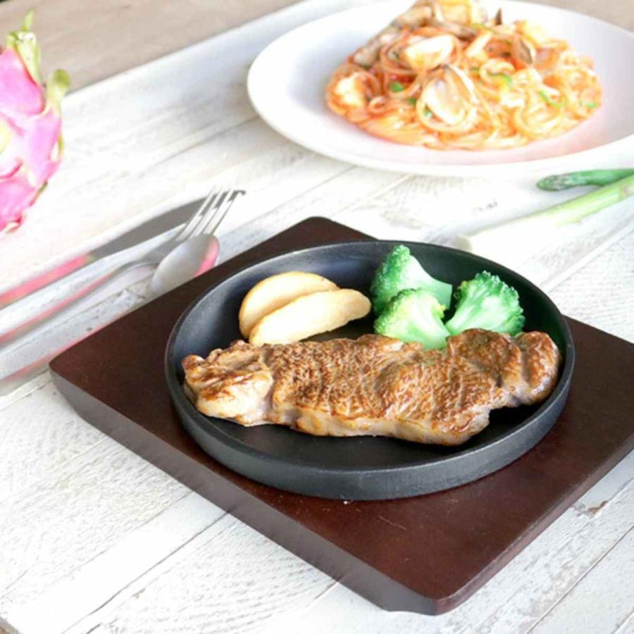 ステーキ等 鉄製皿とオーバルウッドプレート16枚セット ステーキ等