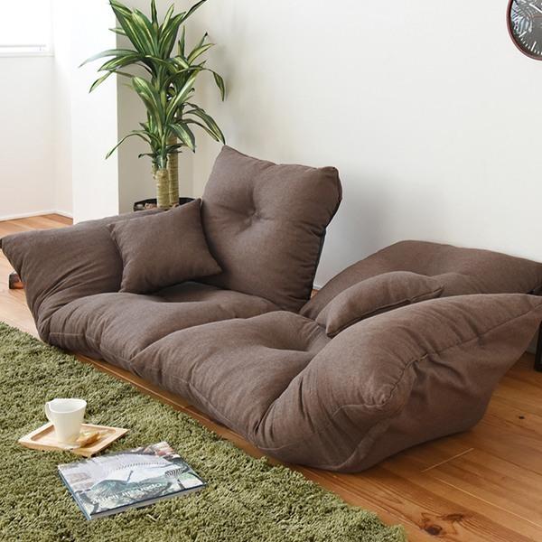 ソファ 幅140cm 2分割 ひじ掛け リクライニング 座椅子 ローソファ