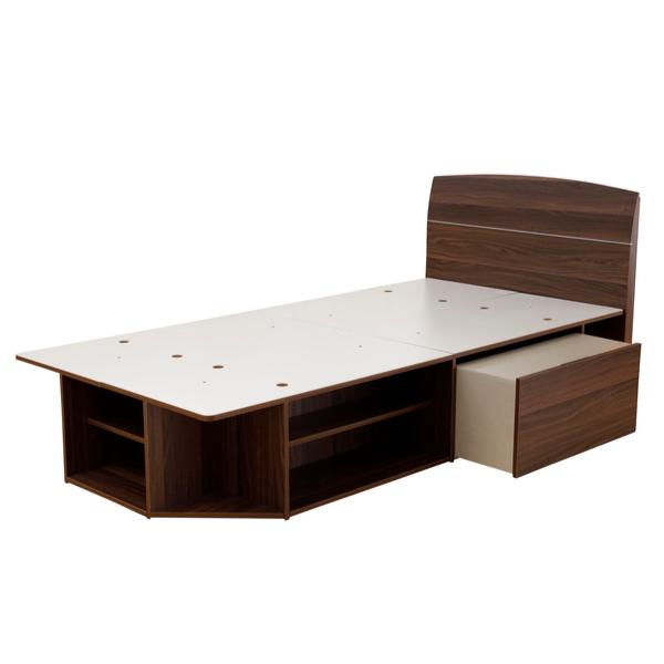 ベッド シングル ヘッドボード サイドテーブル付き 組み立て 簡単 収納