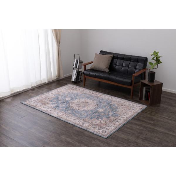 HAGiHARA（萩原） ラグ 190×240cm ラグマット アンティーク柄の転写