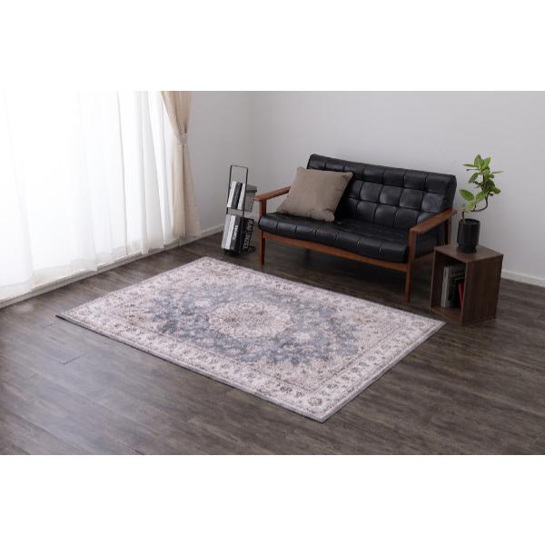 HAGiHARA（萩原） ラグ 190×240cm ラグマット アンティーク柄の転写