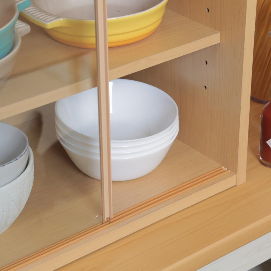 不二貿易（Fuji Boeki） ミニ食器棚 幅43cm 3段 カップボード ガラス