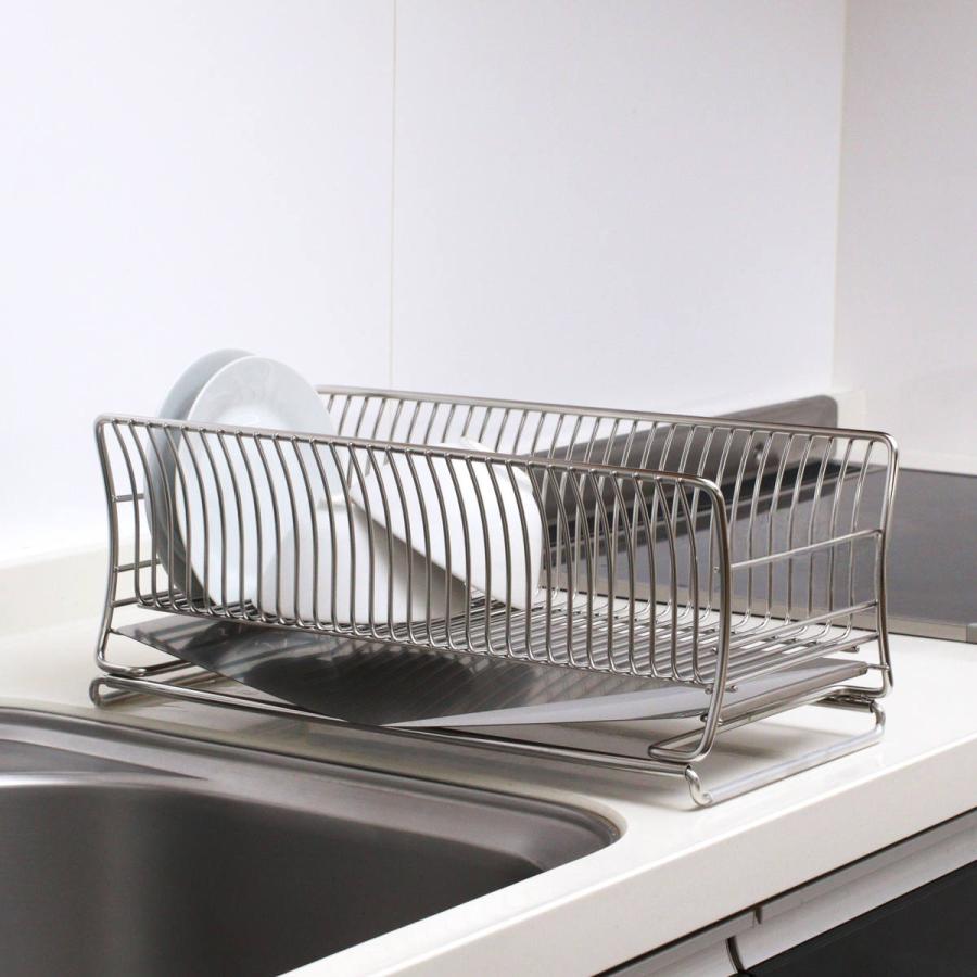 パール金属 水切りかご 18-8 ステンレス製 水切りカゴ スリム