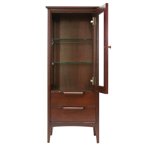 マホガニー？ダークブラウン コーナーキャビネット キュリオケース
