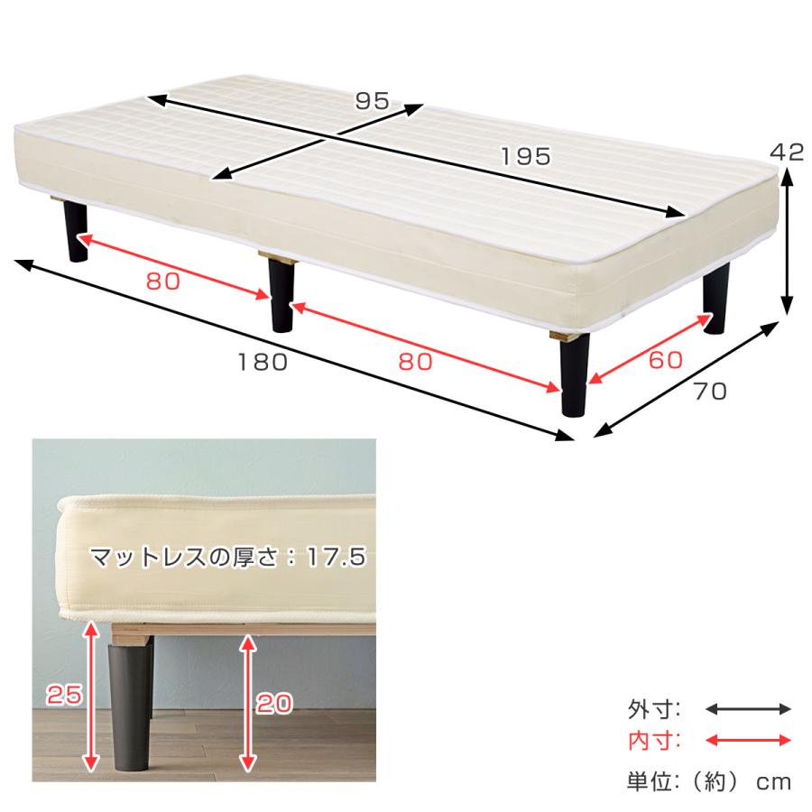 HAGiHARA ベッド シングル マットレスベッド すのこ 収納 HAGiHARA ベッド シングル マットレスベッド すのこ 収納